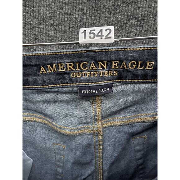 American Eagle Outfitters Jeans Mens 32x34 Blue Extreme Flex 4 Stretch Denim - Picture 8 of 9